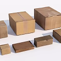 Brown Cardboard Boxes In Various Sizes For Home Storage And Organization 3d model