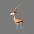 Reptile Character With Orange White Body And Long Tail On Gray Background