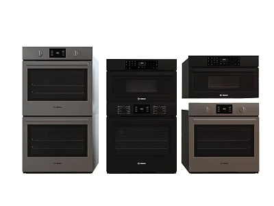 Modern Built in Kitchen Appliances Black Gray Oven Designs For Home Use 3d model