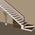 Modern Handrail Stairs 3d model