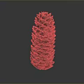 Brown Natural Pine Cone With Detailed Textured Scales On Gray Background