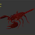 Realistic Detailed Vibrant Red Scorpion With Large Pincers Segmented Body And Curved Tail