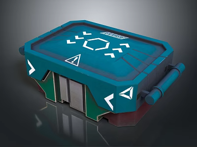 Modern Blue Storage Container With Geometric Patterns Side Handle And Modern Design For Home Use 3d model