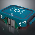 Modern Blue Storage Container With Geometric Patterns Side Handle And Modern Design For Home Use