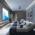 Luxury SPA Sauna Relaxation Room With Modern Interior Comfortable Loungers And Flat Screen TV