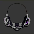 Futuristic Weapon With Transparent Visor Blue Circular Light And Purple Silver Components