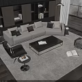 Modern Sofa Combination Sofa Single Chair 3d model
