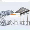 Modern Bike Canopy Design With Transparent Roof And Bicycle Racks