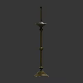 Brass Candle Lamp with Spiral Column and Circular Base Classic Design for Home Decor