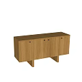 Modern Oak Wooden Sideboard With Multiple Storage Cabinet Doors Design 3d model