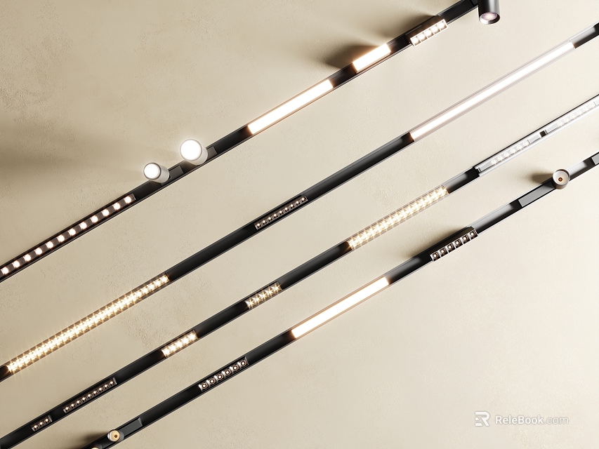 Modern LED Downlights and Spotlights with Slim Adjustable Profiles and Decorative Design for Indoor Use 3d model 