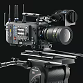 Three High Quality Professional Digital Cameras with Tripods Studio Setup 3d model