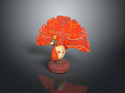 Bird Peacock Green Peacock Open Screen Birds Bird Animal Game Animal Cartoon Animal 3d model