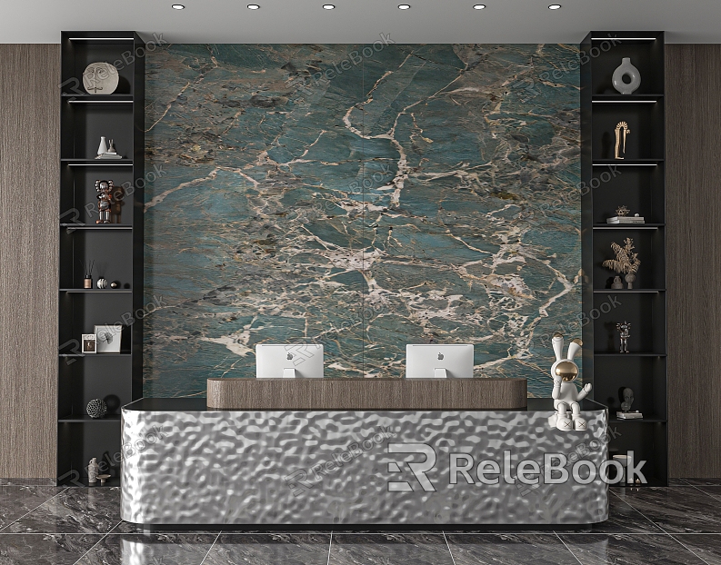 Hall bar reception desk background wall model