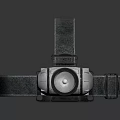 Durable Gray Strap Headlamp With Metal Lamp Head For Outdoor Activities