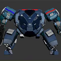 Modern robot police mecha machine combat police machine warrior 3d model