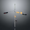 The picture mainly shows a traffic light pole with signal lights and signs, which does not contain furniture-related information. It is impossible to generate a furniture-themed title based on the key information of the picture.