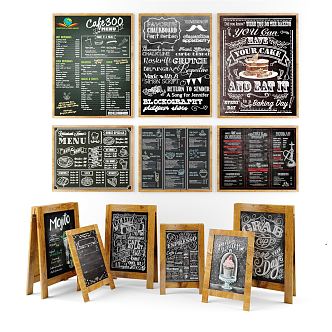 Modern billboard blackboard menu 3d model