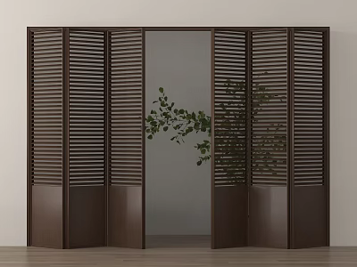 Middle ancient style folding door shutter door glass door 3d model