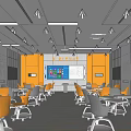 Modern Classroom University Classroom Training Classroom 3d model