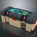 Modern Household Storage Box With Black And Beige Design Red Accents And Labels