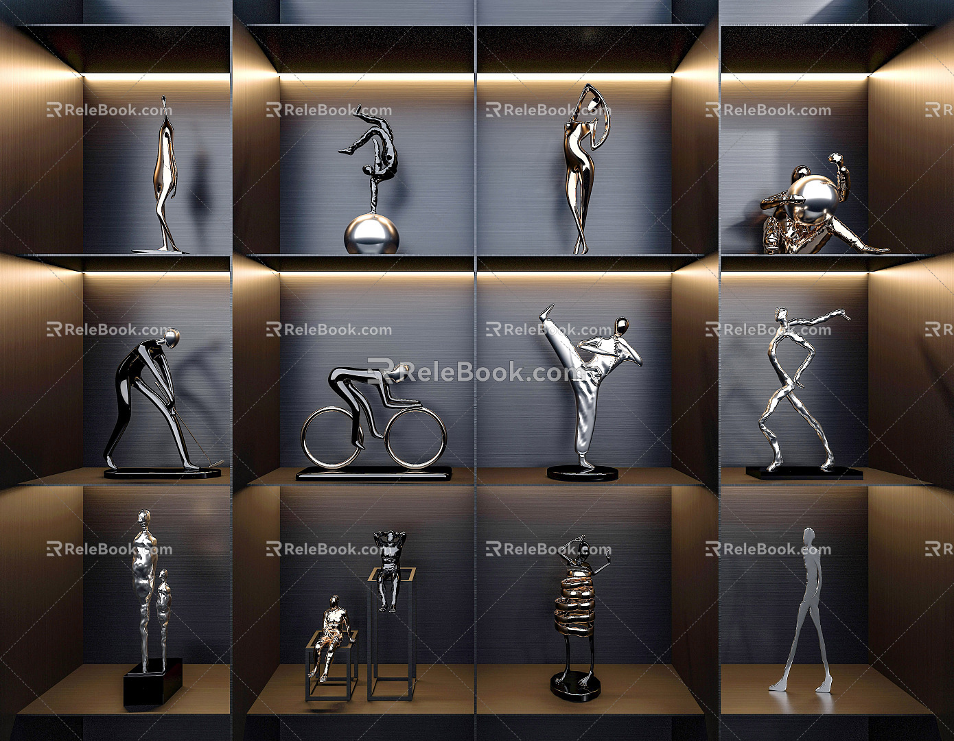 Modern sculpture metal figure sculpture ornaments model