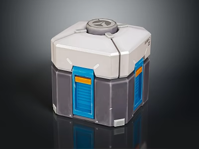 Commercial Equipment Hexagonal Structure With White Gray Body Blue Doors And Circular Top 3d model