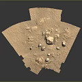 Detailed Mars Surface Terrain Features Scattered Rocks And Sandy Ground 3d model