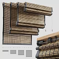 Shower Sauna Interior Featuring Natural Bamboo Blinds For Comfortable Relaxation Space 3d model