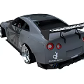 Modified Nissan GT-R Featuring Grey Body Black Graphics Wide Body Kit And Yokohama Tires