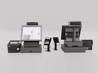 Cash register machine 3d model