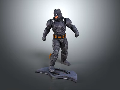 Detailed Batman 3D Model Action Figure With Armor And Standing Home Decor Piece 3d model