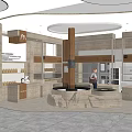 Modern Stylish Dessert Shop Interior Design With Glass Display Cases Stone Decor And Wooden Counter