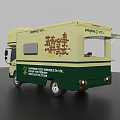 Mobile Coffee Truck With Open Awning Beverage Display And Coffee Equipment