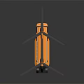 Detailed Modern Orange Helicopter 3D Model With Rotors And Black Accents