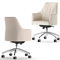 Modern Orange Leather Office Chair with Ergonomic Armrests and Silver Wheel Base