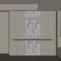 Modern Wardrobe Design With Light Colored Cabinets And Marble Pattern Panel