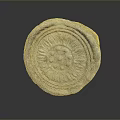 Detailed Circular Stone Sculpture Carved With Intricate Radiating Patterns And Textured Surface