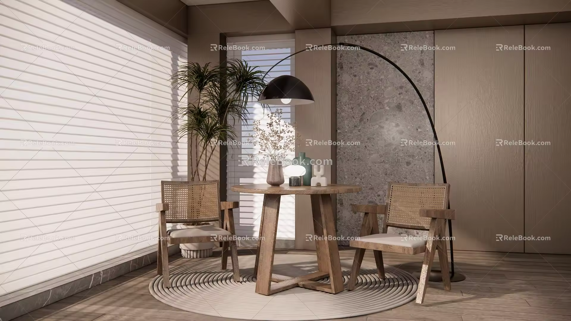 Modern Leisure Table and Chair Dining Table and Chair Combination Dining Table and Chair Seat Combination Coffee Table and Chair 3d model