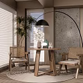 Modern Leisure Table and Chair Dining Table and Chair Combination Dining Table and Chair Seat Combination Coffee Table and Chair 3d model