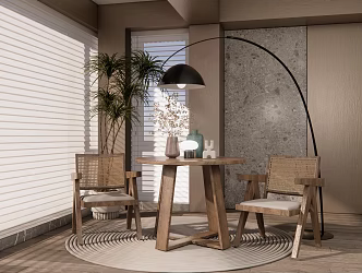 Modern Leisure Table and Chair Dining Table and Chair Combination Dining Table and Chair Seat Combination Coffee Table and Chair 3d model