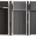 Modern Hotel Elevator Lobby With Dark Metallic Doors And Sleek Design