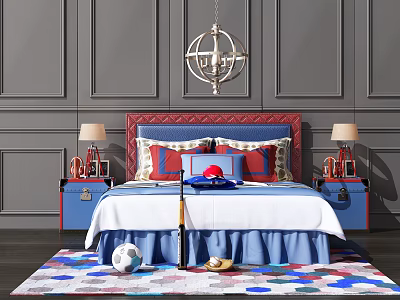 Jane Europe double bed simple double bed 3d model