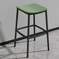 Modern Green Seat Bar Stool With Black Metal Frame And Sleek Design