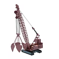 Crawler Crane Functional Vehicle Featuring Grab Bucket And Extended Boom For Industrial Engineering 3d model