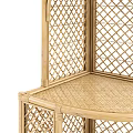 Rattan Sideboard Cabinet with Open Shelves Two Natural Woven Storage Units for Modern Home Interior