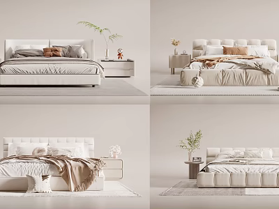 Modern Double Bed 3d model