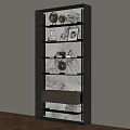 Modern Multi Tiered Storage Shelf With Decorative Vases Photo Frame And Drawer