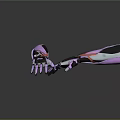 Advanced Purple Silver Mechanical Arm With Metallic Structure And Futuristic Design
