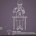 Bright Decorative Neon Lighting Combination Using Inert Gas And Electroluminescence Technology 3d model